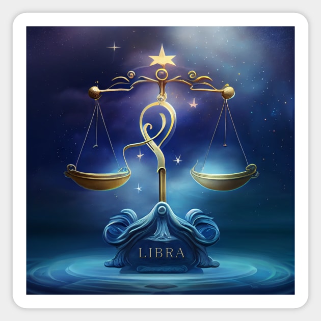 Zodiac Sign LIBRA  - Fantasy Illustration of astrology Libra Sticker by KOTOdesign